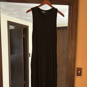Lulu's Elegant Black Sleeveless Maxi Dress